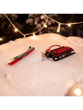 Dept 56 Village Sled and Skis General Village Accessory from 1993